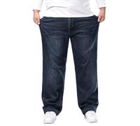Jean pour homme - Grande taille - Extensible - Coupe ample - Vintage - Taille élastique - Coupe droite - Super Flex - Pantalon en coton confortable - Pantalon de loisirs