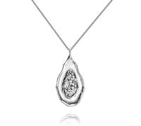 JEAN RACHEL JEWELRY Collier bouclier en argent sterling 925 avec zircone cubique en forme de marquise hypoallergénique sans nickel et sans plomb, fabriqué à la main en Israël, taille unique, Argent