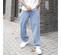 Jean skate cargo pour hommes en coton ample avec poches obliques et sans marque à lavage long délavé lumière bleue pour sortir entre amis de style Y2K L,M,S,XL,XS,XXLUnicoloreJean