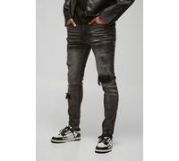 Jean skinny déchiré et réparé homme - gris - 32R, gris