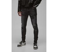 Jean skinny déchiré et réparé homme - noir - 30R, noir