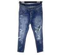 Jean skinny déchiré for homme, pantalon fuselé délavé et extensible, adapté à un usage quotidien(44(28/29))