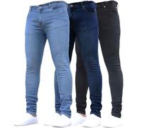 Jean skinny extensible pour homme - Coupe ajustée - Classique - Décontracté - Avec poches - Taille flexible - Pantalon décontracté et élégant - 4 saisons