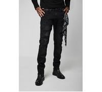 Jean skinny noir Homme - KAPORAL - DADAS - Coupe délavée et destroy - Tissu stretch 30