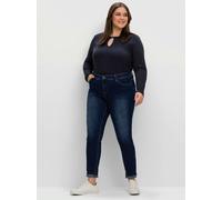 Jean skinny pour celles qui ont beaucoup de ventre et des cuisses fines - Sheego - bleu denim foncé BLEU DENIM FONCÉ 52