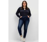 Jean skinny pour celles qui ont beaucoup de ventre et des cuisses fines - Sheego - bleu denim foncé BLEU DENIM FONCÉ 104