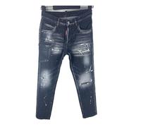 Jean skinny taille basse for homme, pantalon slim basique effet vieilli for un usage quotidien(46(30))