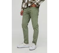 Jean slim à ourlets déchirés homme - vert - 28R, vert