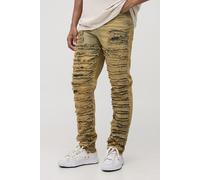 Jean slim à super déchirures et réparation homme - gris - 28R, gris