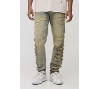 Jean slim délavé à déchirures homme - bleu - 36R, bleu