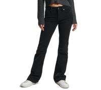 Superdry Mid Rise Slim Cord Flare Jeans Noir 26 / 31 Femme