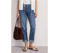 Street One Jean Droit pour Femme, Coupe décontractée, avec Rabat, 3818271, Bleu Moyen Authentique délavé, 30W / 28L