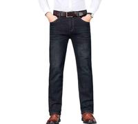Jean Stretch Coupe Droite pour Homme, Jean pour Homme Plus âgé, Je an Stretch Coupe Droite Classique pour hom me, Je an Taille Haute pour hom me (Noir,36)