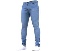 Jean stretch coupe slim pour homme, couleur unie, pantalon slim stretch décontracté avec poche, pantalon à jambe fuselée, coupe droite, confortable et léger, bleu, 4XL
