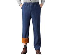 Jean Stretch Homme - Droit pour Coupe Flexible Confortable Taille Élastique Ample (Dark Blue XXXL)