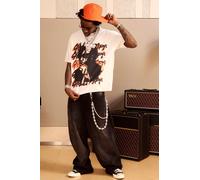 Jean super baggy délavé à broderie homme - bleu - 30R, bleu