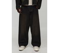 Jean super baggy délavé à coutures contrastantes homme - marron - 34R, marron