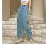 Jean Taille Élastique À Jambe Droite Coupée L,M,S,XLUnicoloreJean
