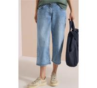 Jean taille haute à larges jambes et rayures