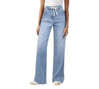 Jean taille haute pour femme, jean Mom pour femme - Pantalon ample en jean droit à jambe large avec cordon de serrage - Pantalon décontracté pour tous les jours - Voyage - Confortable au quotidien