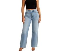 Jean Valvari BBL pour femme, taille mi-basse, extensible, effet gainant, jambe droite pour toute la journée, bleu clair, L