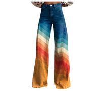 Jean Vintage à Jambes Larges pour Femmes, Pantalon en Denim décontracté, Taille Haute, imprimé Floral des années 90, Pantalon Baggy à Enfiler Pantalon De Cuisine