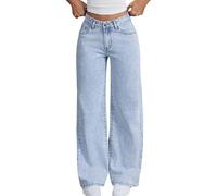Jean Y2k à jambe large pour adolescentes, style hip-hop, étoile et nœud brodé, pantalon baggy taille haute pour enfants, décontracté, tendance, coupe ajustée, streetwear, école, rétro, pantalon en