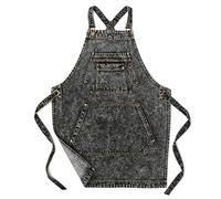Jeanerlor - Tablier de travail d'artiste en coton denim avec poches, bretelles croisées et réglable, noir, taille M