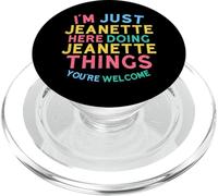 Jeanette Here Doing Jeanette Things Funny Jeanette Name PopSockets PopGrip pour MagSafe