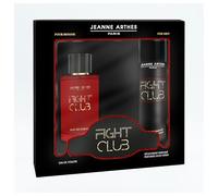 JEANNE ARTHES - Coffret Cadeau pour Homme - Fight Club - Eau de Parfum 100 ml + Deospray 200 ml - Ambré Boisé - Fabriqué et conditionné en France à Grasse