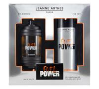 JEANNE ARTHES - Coffret Cadeau pour Homme - Fuel Power - Eau de toilette 100 ml + Déospray 200 ml - Parfum Ambre Patchouli - Fabriqué et conditionné en France à Grasse