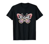 Jeanne Butterfly - Word Art personnalisé avec nom Mignon T-Shirt