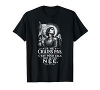 Jeanne d'arc I Am Not Afraid. I Was Born for This. Gravure sur Bois T-Shirt Graphique avec Valeur