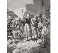 Jeanne d'Arc racontant au peuple sa première vision de la Vierge. Jeanne d'Arc 1412 - 1431 alias Jeanne d'Arc ou Jeanne la Pucelle. Héroïne et martyre françaises. De l'histoire de France publié 1855