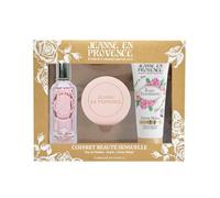 JEANNE EN PROVENCE - Coffret Rose Beauté Sensuelle - Eau de parfum 60ml + Crème mains 75ml + Savon solide 100g - 95% d'Ingrédients d'Origine Naturelle - Savon fabriqué en Provence - 100 gr