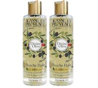 JEANNE EN PROVENCE - Douche Huile Divine Olive - Nettoie, Nourrit & Parfume - Gel Douche Pour Peaux Sèches - 95% d'Ingrédients d'Origine Naturelle - Fabriqué en France à Grasse - 250 ml (Lot de 2)