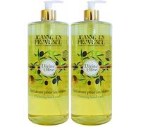 JEANNE EN PROVENCE - Gel lavant pour les Mains - Parfum Divine Olive - Flacon Pompe 1l - 95% d'Ingrédients d'Origine Naturelle - Fabriqué en France à Grasse (Lot de 2)