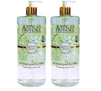 JEANNE EN PROVENCE - Gel lavant pour les Mains - Parfum Jasmin Secret - Flacon Pompe 1l - 95% d'Ingrédients d'Origine Naturelle - Fabriqué en France à Grasse (Lot de 2)