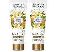 JEANNE EN PROVENCE - Lait Corporel Hydratant et Parfumé - Parfum Fleur d'Oranger - 95% d'Ingrédients d'Origine Naturelle - Peau sèche - Fabriqué en France à Grasse - 200 ml (Lot de 2)