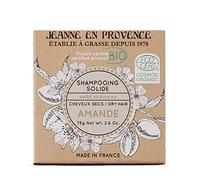 JEANNE EN PROVENCE - Shampooing solide BIO - Parfum Amande - Hydrate, nourrit et protège - Pour cheveux secs - Fabriqué en France à Grasse - 75 gr