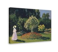 Jeanne-Marguerite Lecadre in The Garden par Claude Monet - Décoration murale - Pour bar, restaurant, garage, café - Cadre cadeau - 40,6 x 61 cm