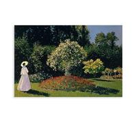 Jeanne-Marguerite Lecadre in The Garden par Claude Monet Poster sur toile pour chambre à coucher, bureau, chambre, cadeau sans cadre, 50,8 x 76,2 cm