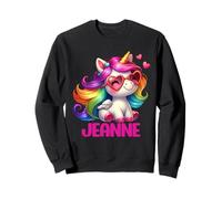 Jeanne Nom personnalisé Licorne Colorée Femme Fille Sweatshirt