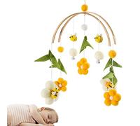 Jeanny Mobile Lit Bébé Bois Mobile Berceau Bébé Peluche Abeille Jouet Suspendu Hochet Mobile pour Lit Bebe Naissance pour Fille Garçon Décoration Chambre Bébé