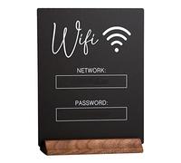 Jeanny Signe De Mot De Passe WiFi en Acrylique Tableau WiFi Password Panneau De WiFi avec Base en Bois Décoration De Table pour Chambre D'hôtes Fleuriste Café Magasin Restaurant