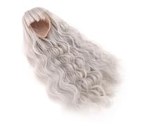 Jeanok 1pcs Long Curly Doll Wig avec un Coup Droit, une Perruque de Remplacement de Cheveux Soyeux en Douceur pour 1/4 Poupées 18,5 à 21 Cm 7,3 à 8,3 Pouces de Tête Circonférence