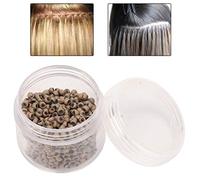 Jeanoko 1000pcs Anneau de Lien D'Extension de Cheveux, Micro Anneaux de Lien Perles de Silicone, Outil D'Extension de Cheveux 3x2x2mm pour Toutes Sortes de Personnes avec Noir Brun (marron clair