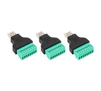 Jeanoko Adaptateur de Borne à Vis RJ45 Connexion Durable pour Une stabilité de Transmission du Signal Améliorée pour la Connexion réseau. Lot de 3 pour Un Remplacement et Une Installation faciles.