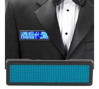 Jeanoko Badge Nominatif LED, Plaque Signalétique avec 11 X 44 Points, 8 Modes D'affichage, Stockage de 550 Caractères Chinois pour les Aéroports, les Hôtels, les Restaurants (Bleu)
