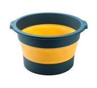 Jeanoko Baignoire Pliable pour les Pieds, Baignoire en Plastique avec Point D'acupuncture de Massage, Seau Pliable pour Voyage, Dortoir, Camping-car, Appartement, Petite Salle de (Bleu et jaune)
